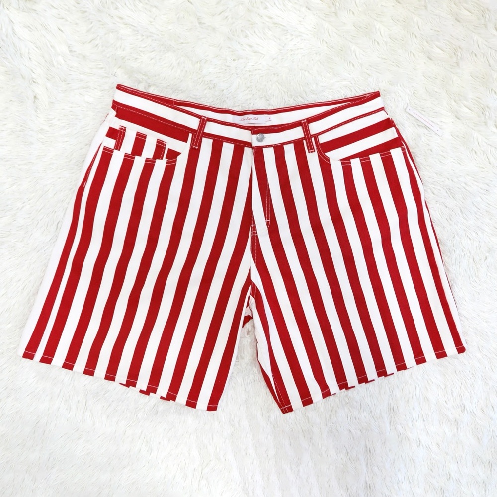 Lisa Says Gah Red Striped Shiloh Pomodoro Shorts